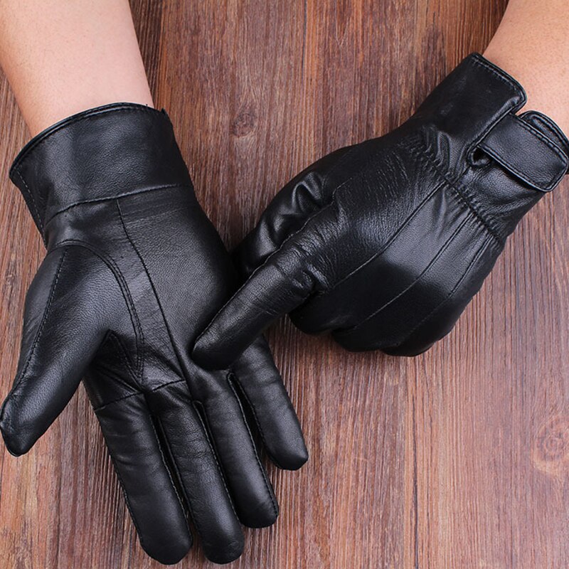 Men's Gloves Black Winter Mittens Keep Warm Windproof Driving Gloves Male Autumn Winter Leather Gloves Business