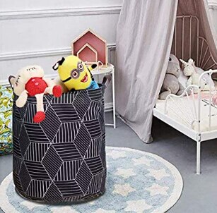 Svart grå gul ställning tvättkorg förvaringslåda super stor väska bomull tvätta smutsiga kläder stor korg arrangör sophandtag