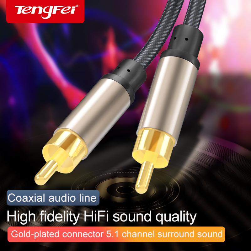 Cable Coaxial HiFi 5,1 SPDIF 1m 1,5m 2m 3m 5m 8m 10m Cable de vídeo para amplificador de TV altavoz barra de sonido