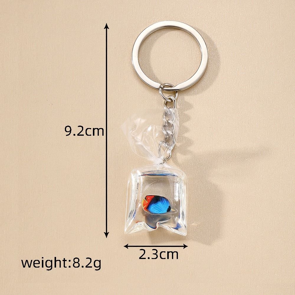 Vis Goudvis Sleutelhanger Imitatie Waterzak Grappige Kleine Vis Hanger Hars Transparante Kleine Vis Sleutelhanger Kinderen
