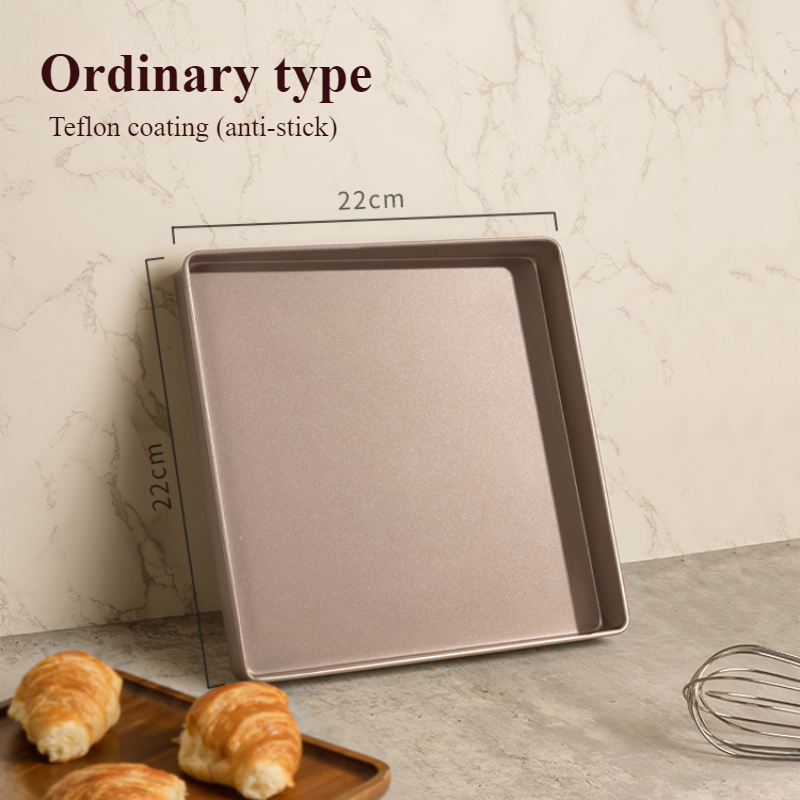 Zackoo 28x28cm stampo per rotolo di torta antiaderente teglia da forno in acciaio al carbonio stampo forno casa oro bianco stampi per pasticceria piatto quadrato tortiera: Kaki scuro