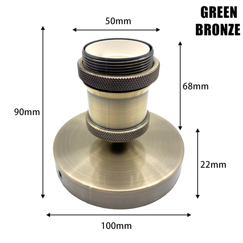 Sphoon-Base de lámpara antigua DIY, casquillo de tornillo E27, portalámparas decorativo de aluminio, lámpara de techo interior montada en superficie de Metal Vintage: Marfíl