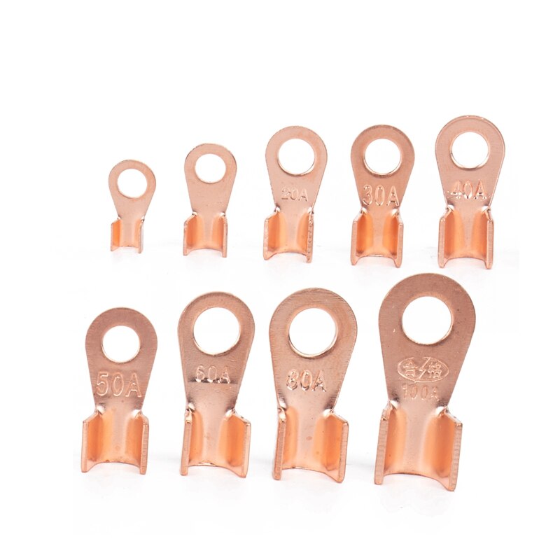Battery Cable Copper Open Barrel Ring Lug Terminals Connectors Assortment Kit Wire Crimp Connector OT