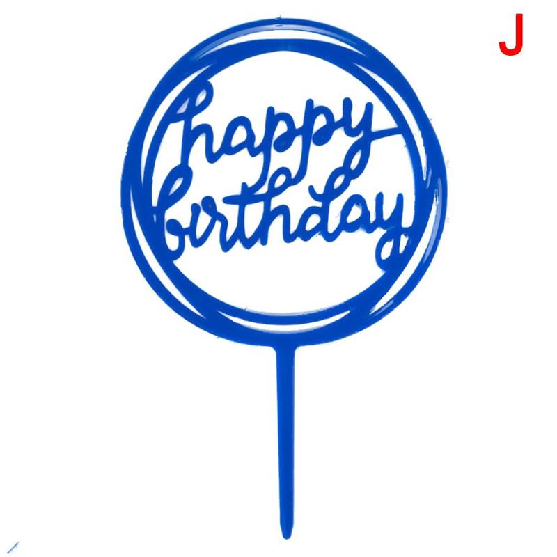 1pc glitter feliz aniversário bolo topper acrílico carta preto cor de ouro bolo topo bandeira decoração crianças aniversário festa de casamento suprimentos