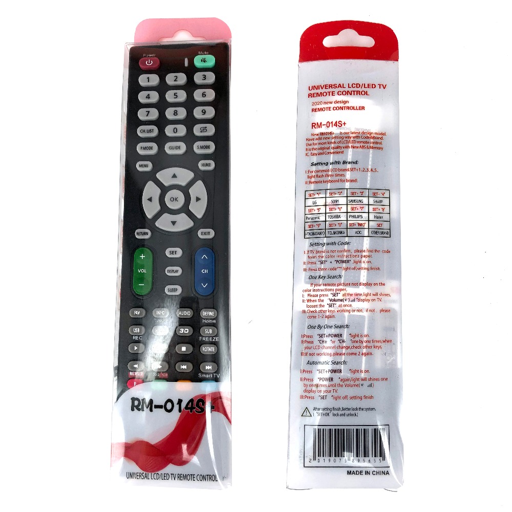 Universal TV remote control use for Universal TV remote control of any brand Need to set according to the manual RM-014S+