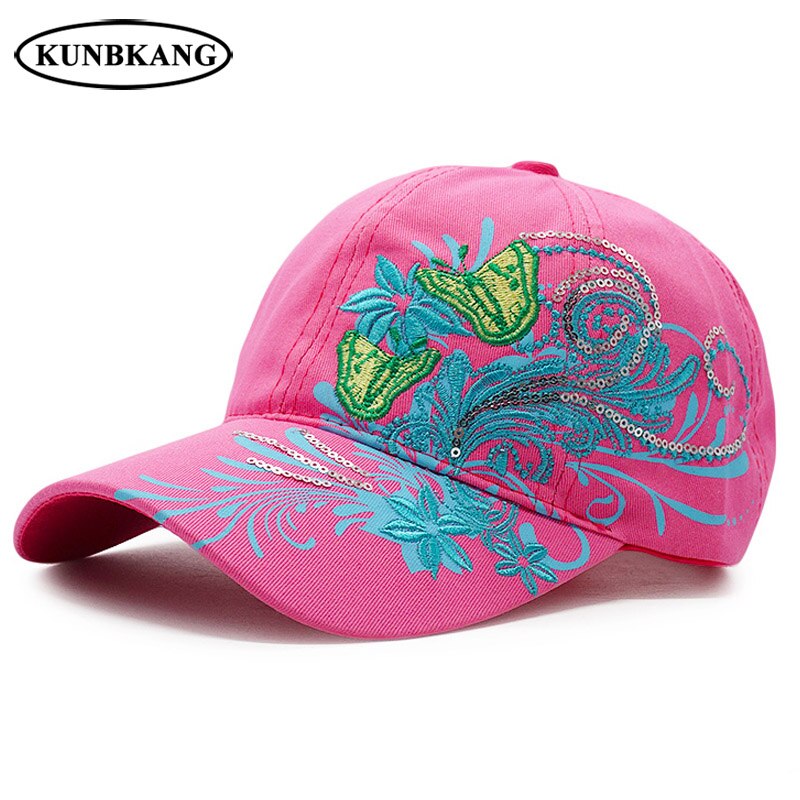 Kvinder sommerfugl baseball kasket broderi blomst snapback hat kvindelige piger sommer afslappet brev sol baseball hat ben