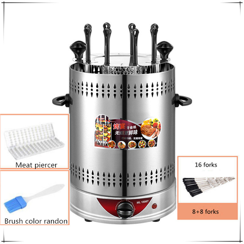 Macchina per spiedini per griglia elettrica Macchina per barbecue tempo senza fumo Rotazione automatica casa interno Arrosto di montone kebab: Blu / EU