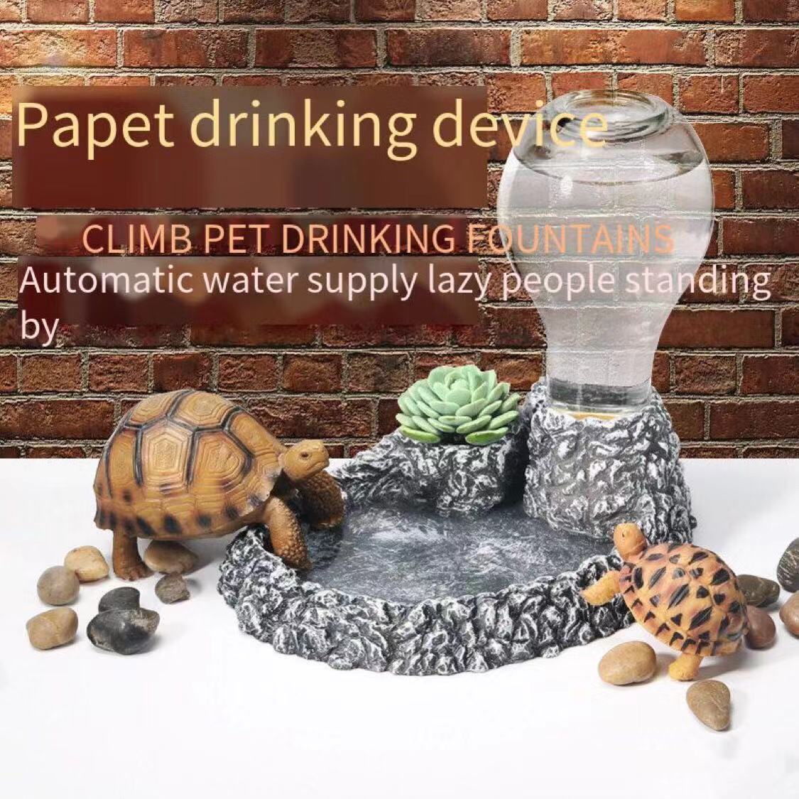 Climbing pet tortoise water basin turtle food basin reptile waterer tortoise bath tub drinking water basin tortoise lizard basin