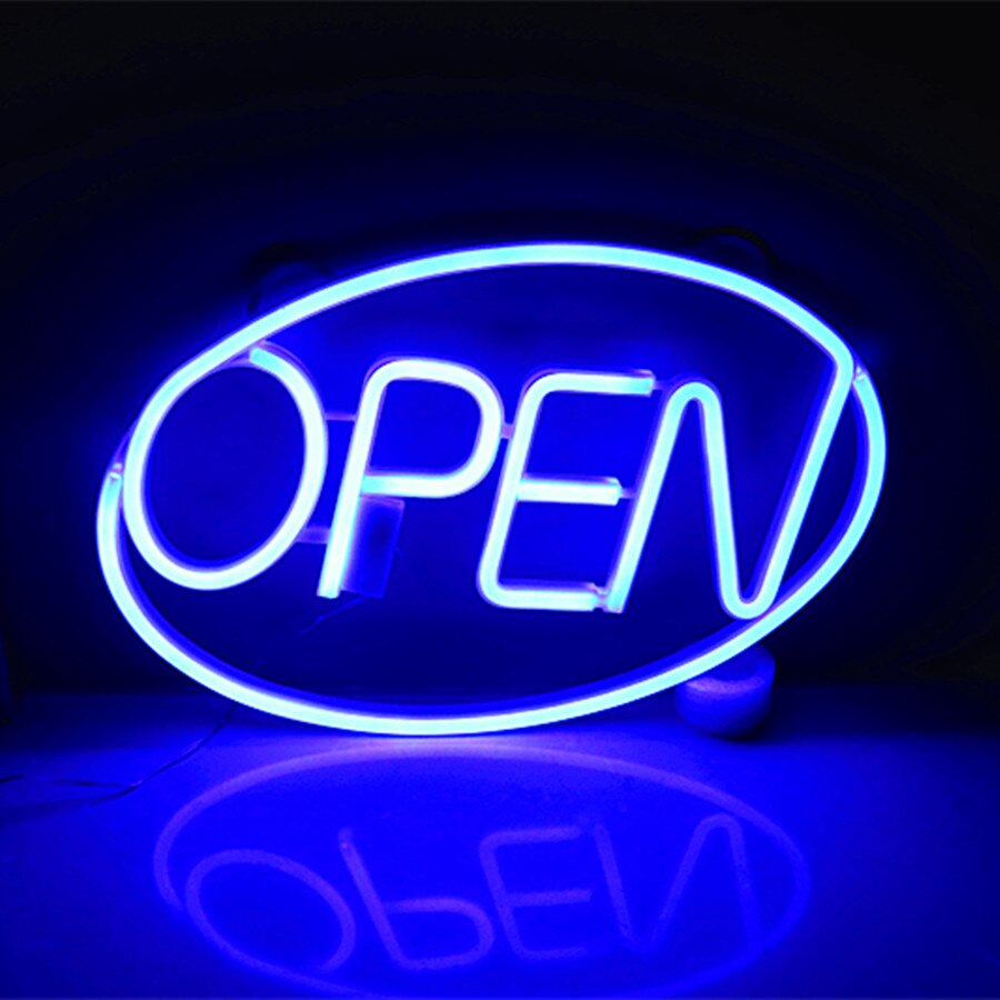 42*26.8cm öppna neonskyltar ultra ljusa öppna bokstäver neon led lampa restaurang bar heminredning usb/batteridriven ljus 7 färg