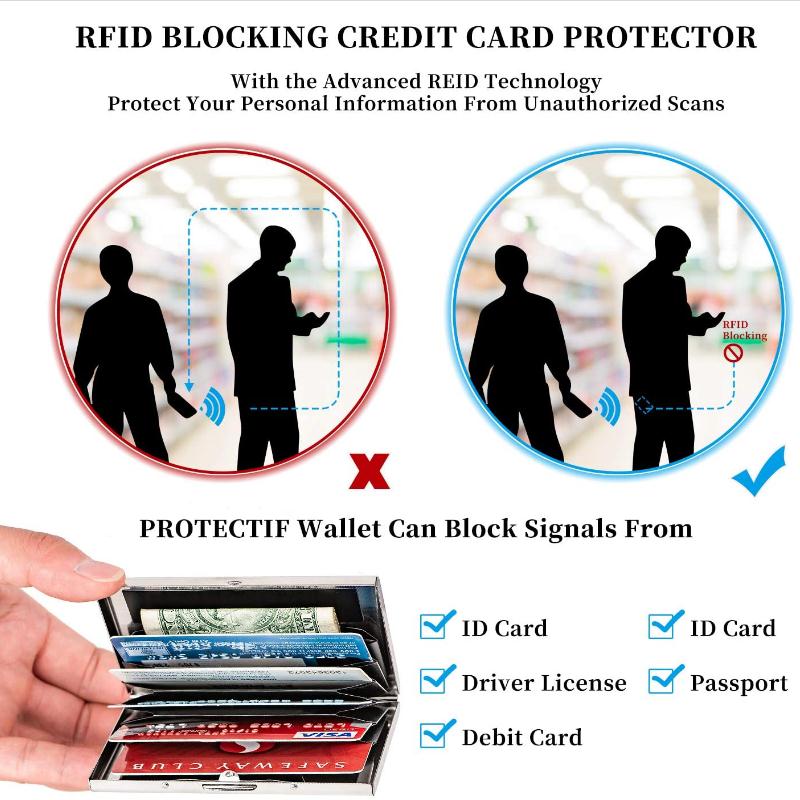 RFID Credit Card Holder Protector Stainless Steel Credit Card Case Metal Card Wallet ID Card Case