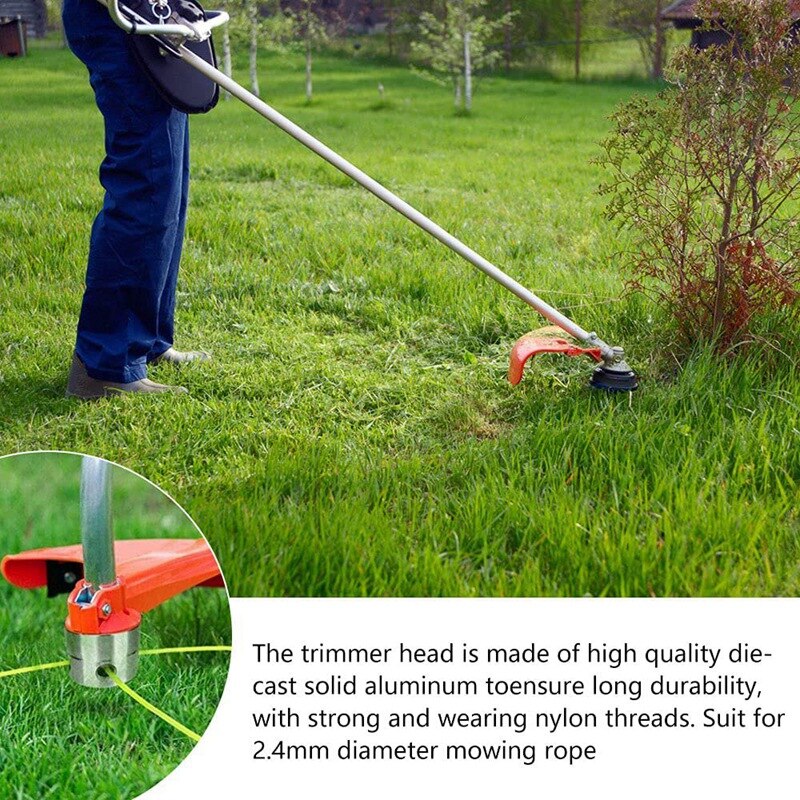Retail Universal Aluminium Trimmer Head String Nylon Mowing Trimmer Head Spool Head Brushcutter With 2 Roll Strimmer Cord
