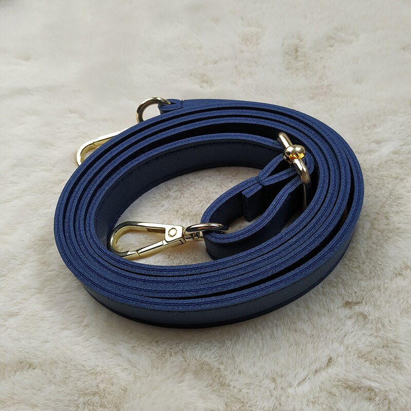 Bolso de hombro tipo bandolera para mujer, de PU, 1 Uds., Correa con asa, Color sólido, DIY, para bolso, cinturones, botón de Metal, accesorios de correa: Azul
