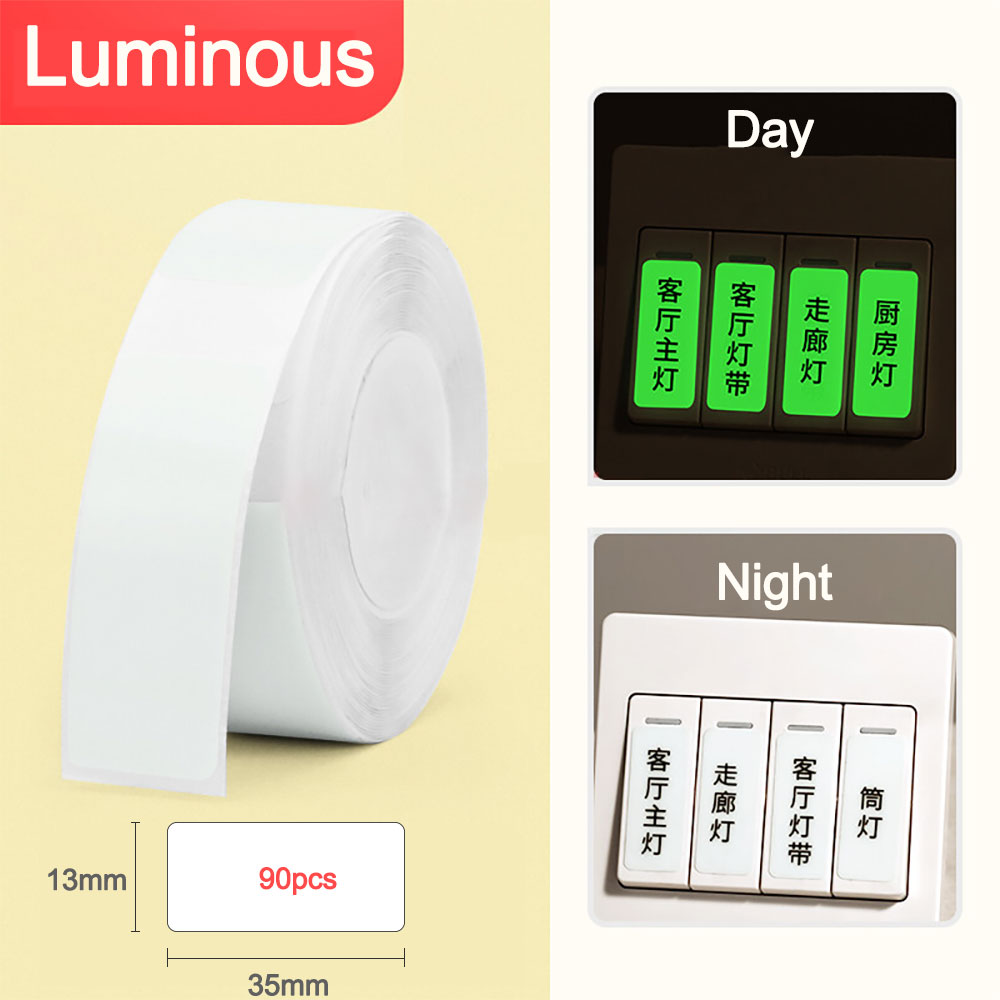 NIIMBOT D11 przeźroczysta etykieta taśma D110 Luminous etykiety naklejki samoprzylepne wodoodporne DIY drukowanie etykiet do drukarki NIIMBOT D11: Luminous D11