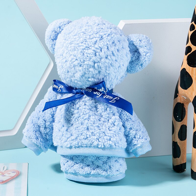 Cute Bunny Rabbit Shape Towel Super Absorbent Baby Bath Towel Thick Soft Bathroom Towels Comfortable Doll Bath Towels: Blue / rabbit