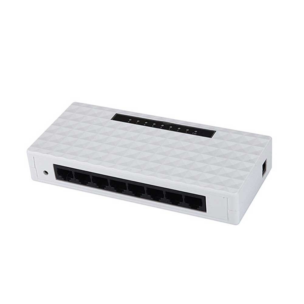 LAN Unmanaged Network Home 8 Port Ethernet Switch Desktop RJ45 1000 Mbps Splitter Full Duplex Gigabit Hub Sturdy Self Adaptive: White US