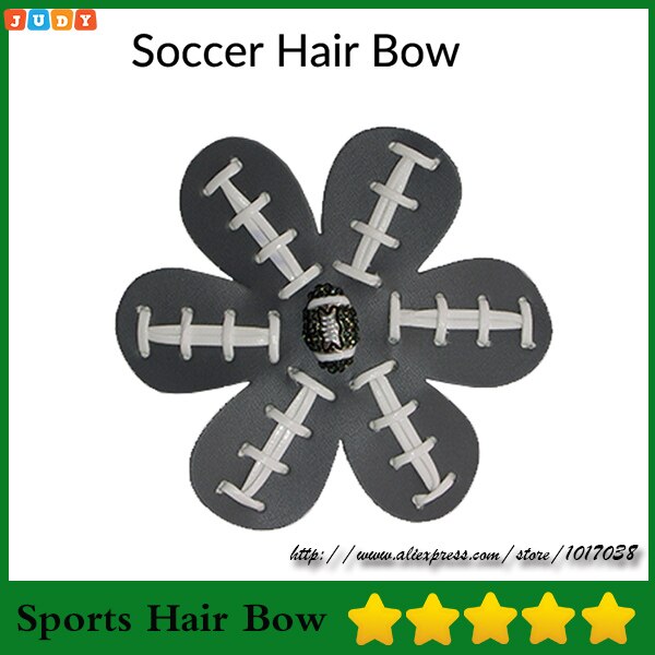 Softbal Honkbal voetbal Leer Haar Bloem Hairclips Seamed Haarelastiekjes 9 kleur in voorraad