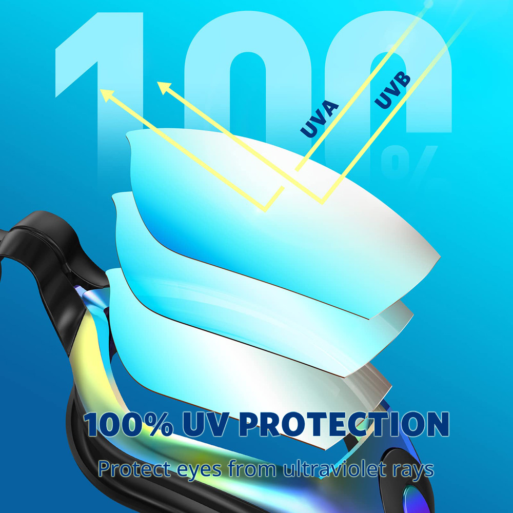 Schwimmbrille, professionelle wasserdichte Schwimmbrille, Antibeschlag, 100 % UV-Schutz, kein Auslaufen, für Erwachsene, Männer, Frauen, Jugendliche
