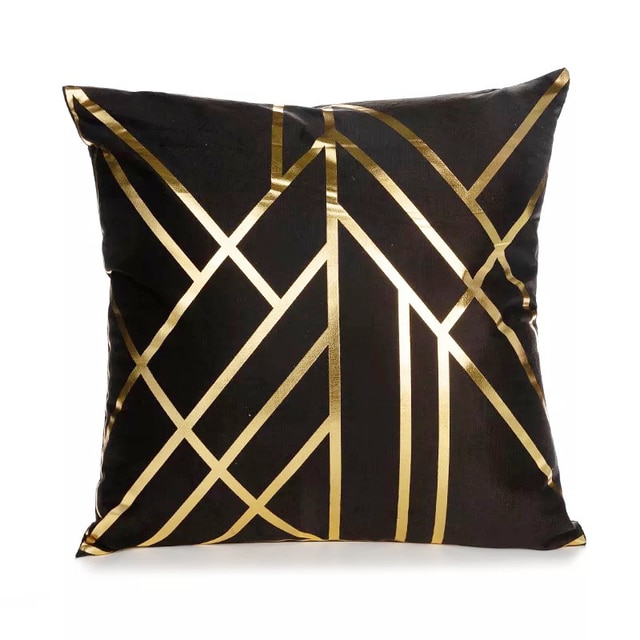 noir or haut de gamme oreiller adapté à la décoration de la maison coussin canapé coussin oreiller couverture 45*45: 1