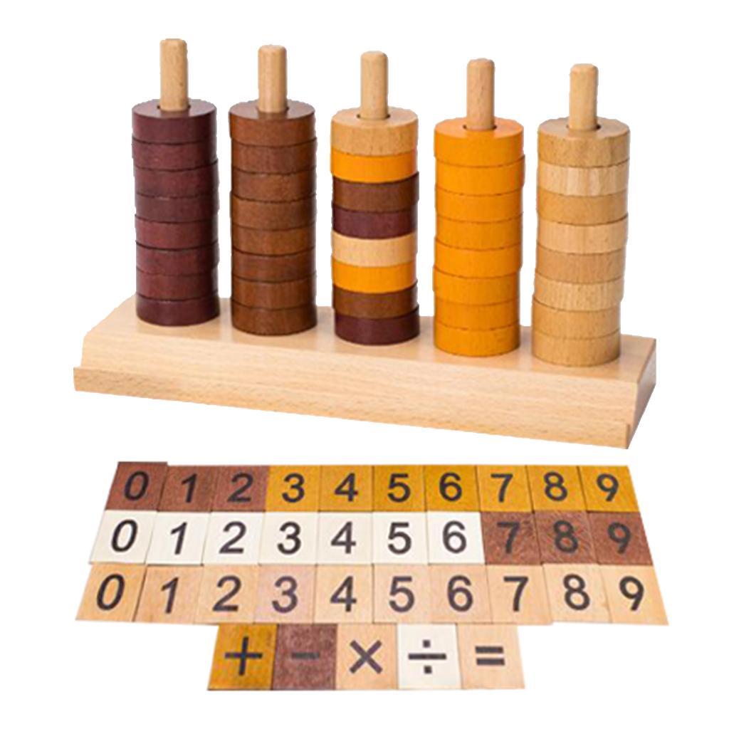Wooden Digital Math Geometry Block Sorting Stacking Intelligence Puzzle Toy