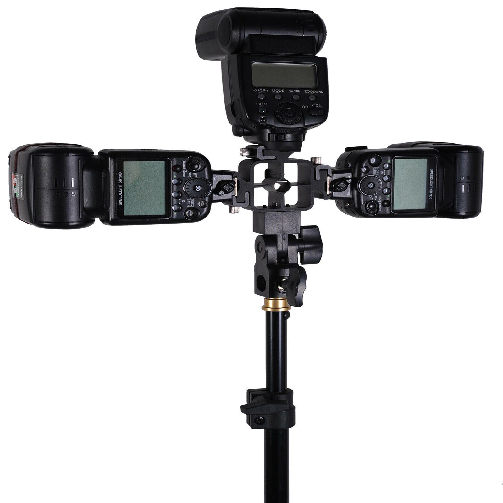 Tri Shoe Mount Flash Bracket/Umbrella Holder for Nikon Canon Pentax Nissin tripod camera