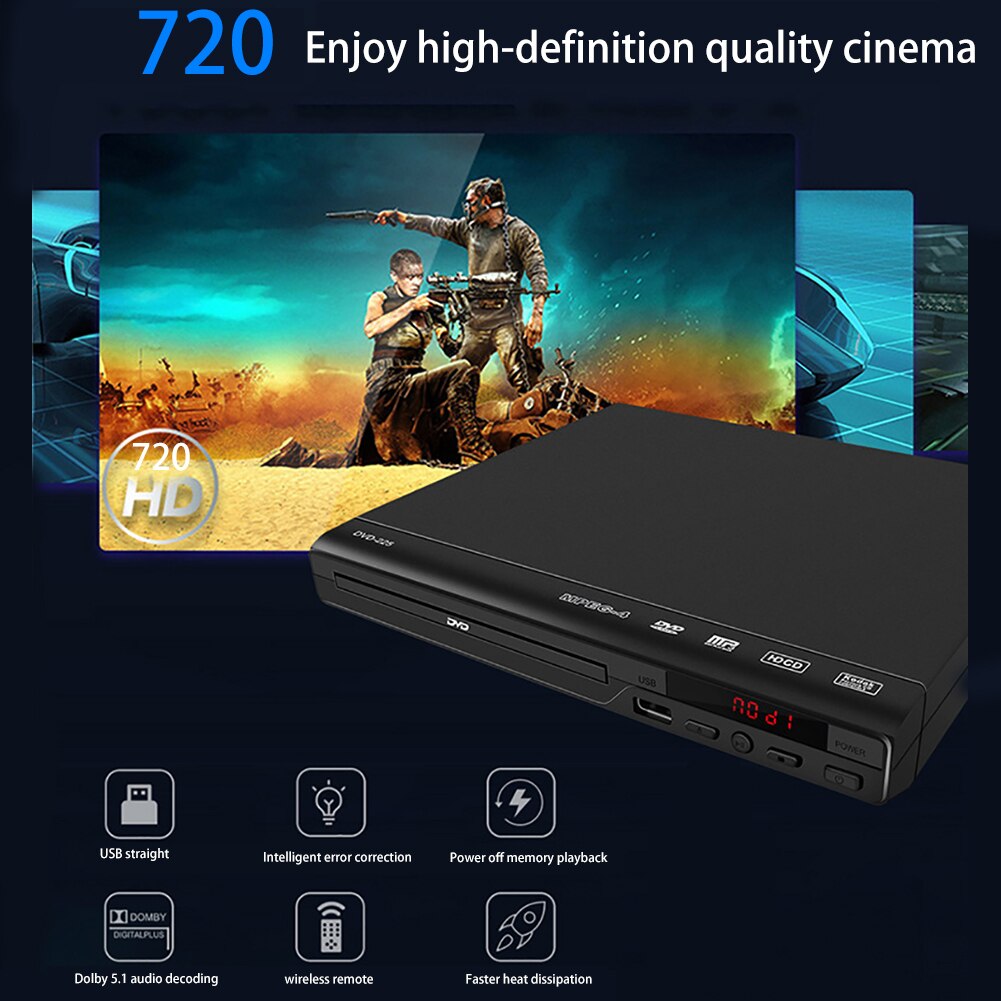 Dvd-speler Met Av-kabel Voor Tv Multi Regio Dvd-speler Met Afstandsbediening Dvd-speler