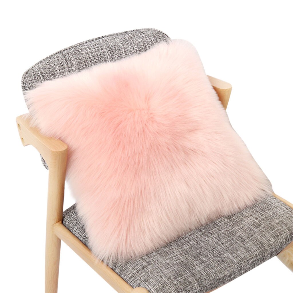 2019New Soft Faux Wol Wasbaar Kussen Warm Harige Seat Hartvormige Kussen Lange Pluche Kussen Voor Auto Kantoor Stoelen banken