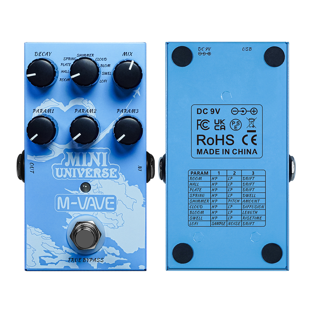 M-VAVE Mini Universe Digital Reverb Guitar Pedal 9... – Vicedeal