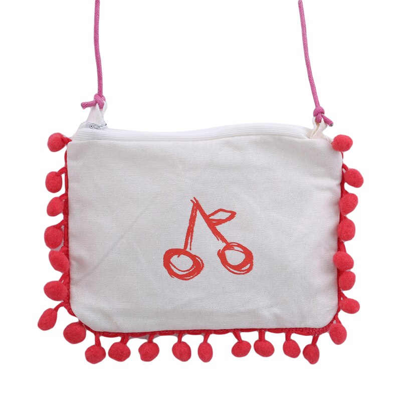 Crianças da criança vermelho borlas mini lona bolsa da moeda bolsa mensageiro bolsa de ombro cruz corpo doces moedas bolsas bolsa