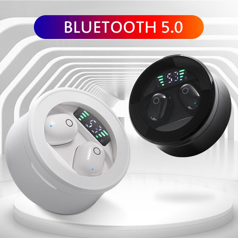 Bluetooth Headphone Power Indicator Headphone Mini Dual-ear Wireless Bluetooth 5.0 Headset For Phones In Stock