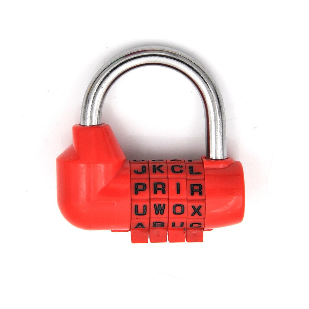 Candado de código de seguridad para viaje, combinación de letras de 4 dígitos colorido con candado, contraseña diaria, 1 ud.