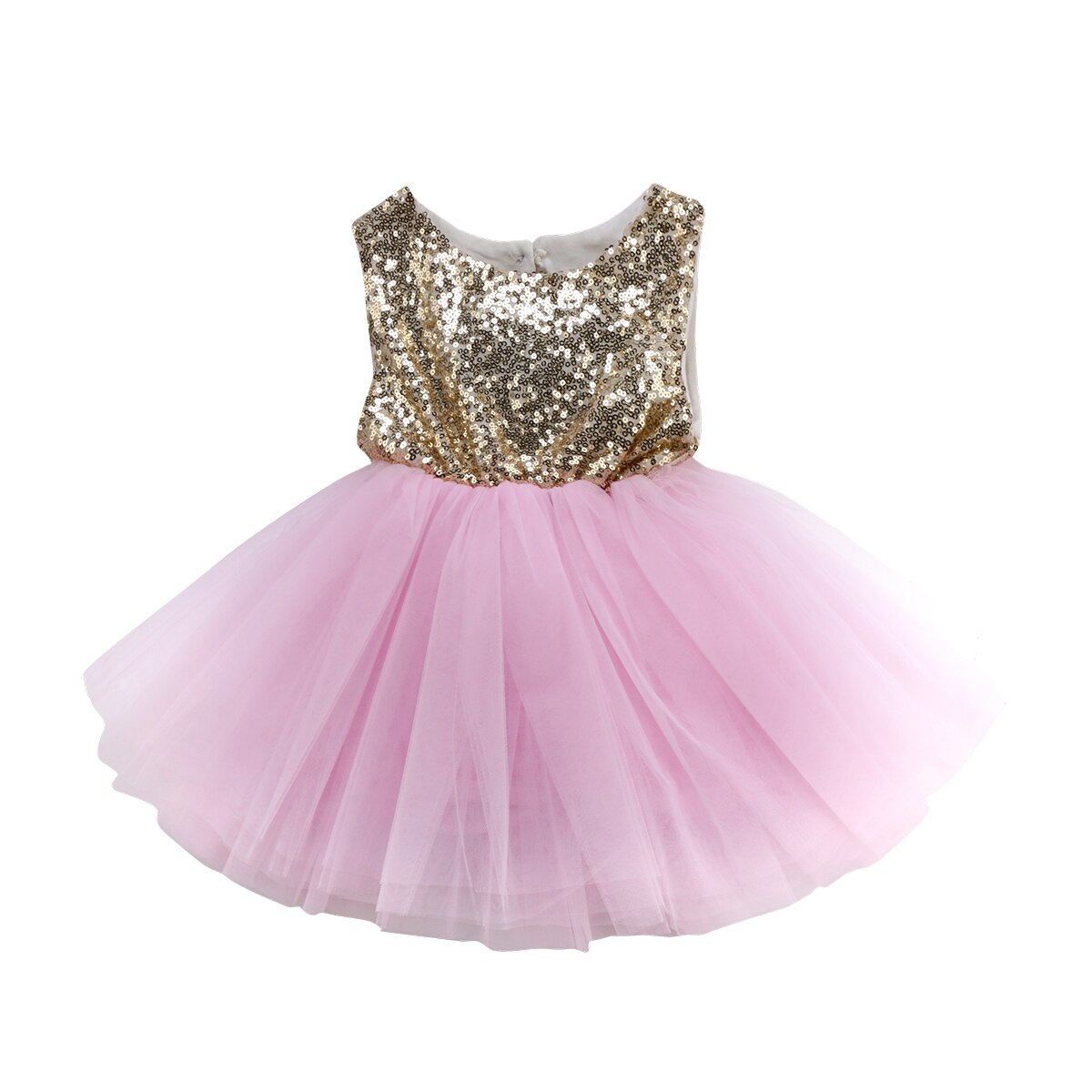 Emmababy børn baby pige prinsessekjole tutu tyl ryg udhulet festkjole pink rød balkjole formelle kjoler outfits: Lyserød / 4t