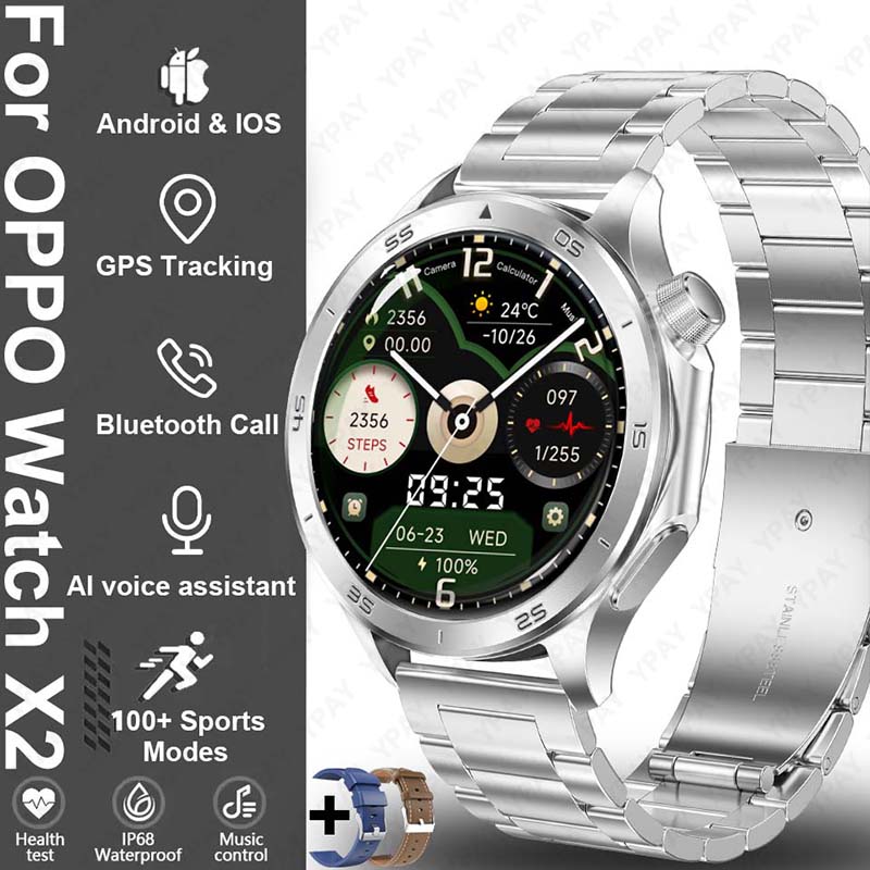 2025 New For Original OPPO Watch X2 Men GPS Smart Watch 1.53inch AMOLED IP68 Waterproof Bluetooth Call 100+ Sports Modes Watch: MULTI