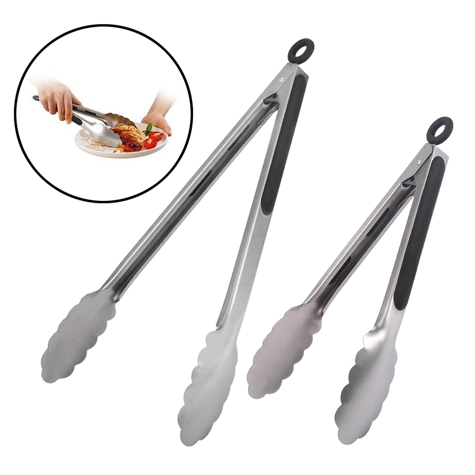 Pinzas de cocina para parrilla y barbacoa, las mejores pinzas para cocinar alimentos, pinzas de acero inoxidable de bloqueo largo para asar y barbacoa