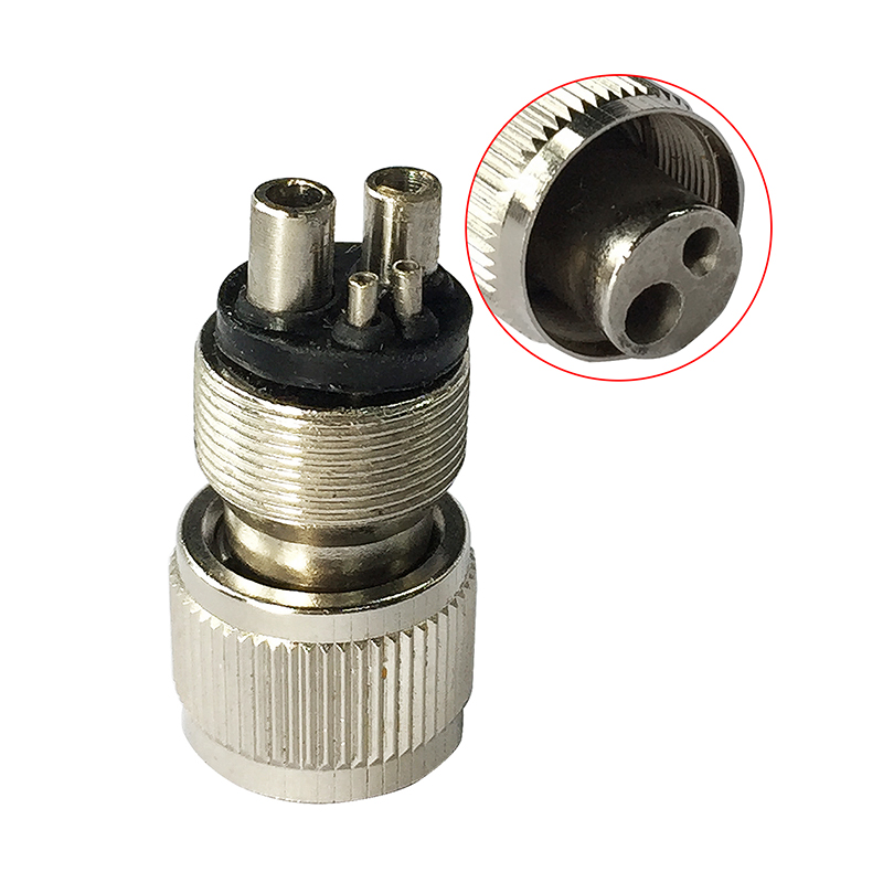 Adaptador de pieza de mano de turbina Dental, 2 agujeros, 4 agujeros, acoplador, convertidor de Motor, conector de conversión B2 M4 para dentistas: Rojo