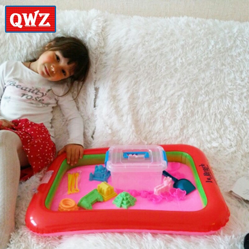 QWZ 26PCS Dynamic Amazing No-mess Indoor Magic Play Sand Children Toy Mars Space Inflatable Sand Tray Accessories Multi-function