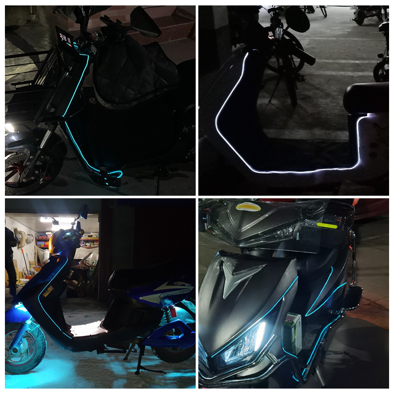 BLALION Motorrad dekorative Umgebungslampe, wasserdichtes Neonlicht, flexibel LED-Lichtstreifen mit Regler, 12 V, Atmosphärenlichter