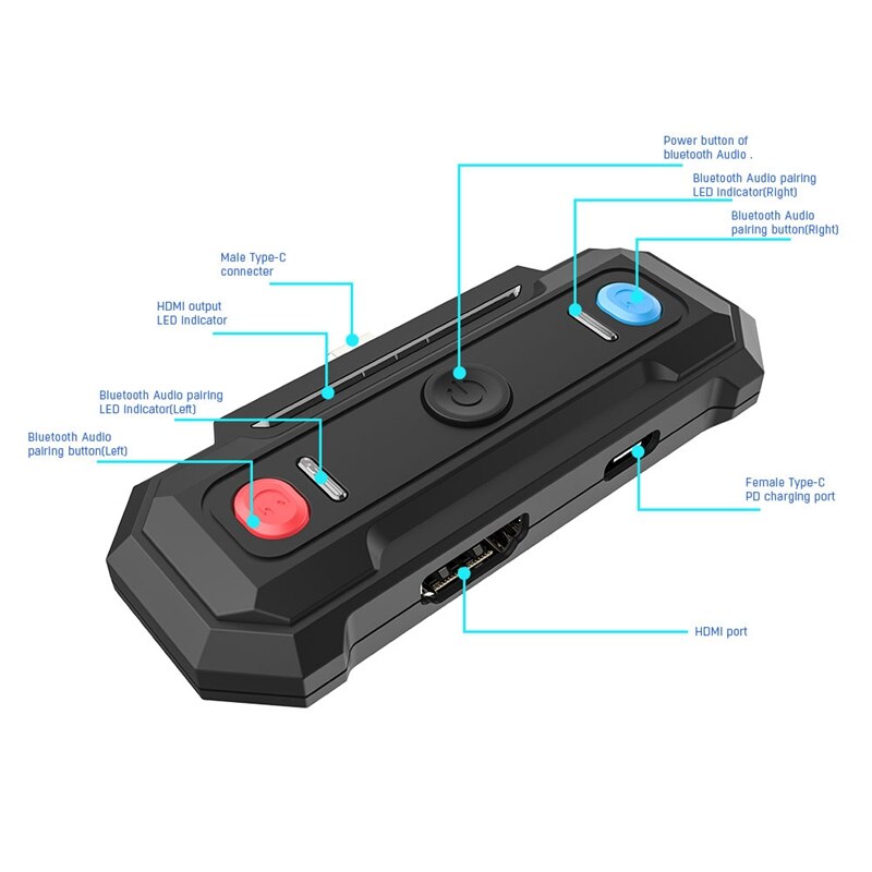 Bluetooth 5.0 usb type-c o adapter tv hdmi oplader konverter til nintendo switch/lite air huawei samsung
