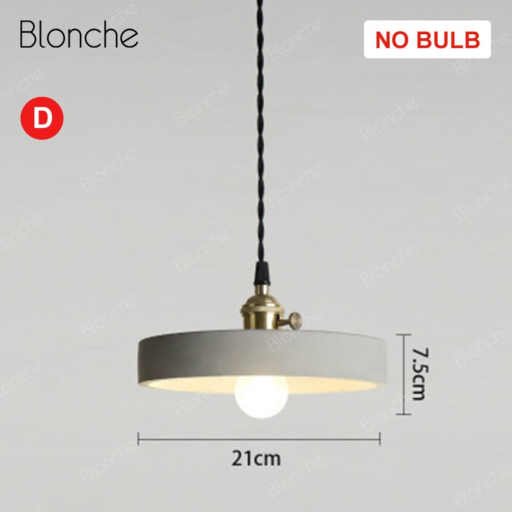 Loft cement taklampor retro industriell taklampa för bar restaurang café inredning hänglampa modern led belysningsarmaturer: D stil