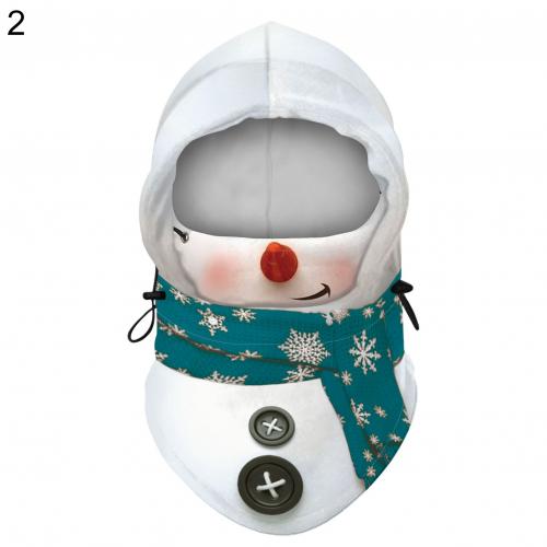 Kerst Digitale Afdrukken Volwassen Unisex Kerst Digitale Afdrukken Winter Winddicht Skiën Warm Hooded Gezicht Cover: 2