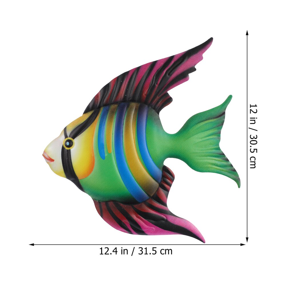 Metal Fish Wall Decor Outdoor Indoor Art Sculpture Hanging Ocean Decoration
