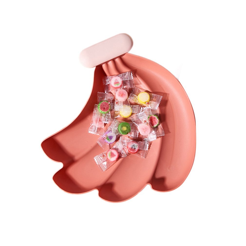 Lazy Snack Tray Strawberry Shape Fruit Food Tray Candy Cute Plate Snack Dish Fruit Food Plate Household Plastic Plate for Home: Coffee