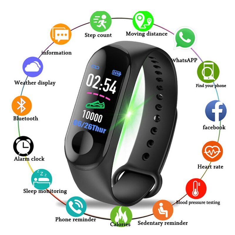 Kleurenscherm sport stappenteller slimme armband bloeddruk polsband wandelen stappenteller slimme band mannen vrouwen slim horloge