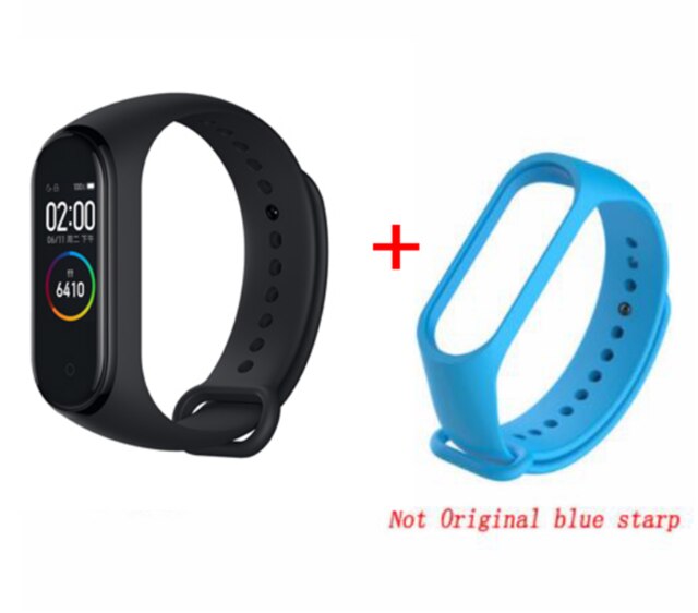 In Stock Original Xiaomi Mi Band 4 Smart Miband 3 Color Screen Bracelet Heart Rate Fitness Music Bluetooth 50M Waterproof Band4: add skyblue strap