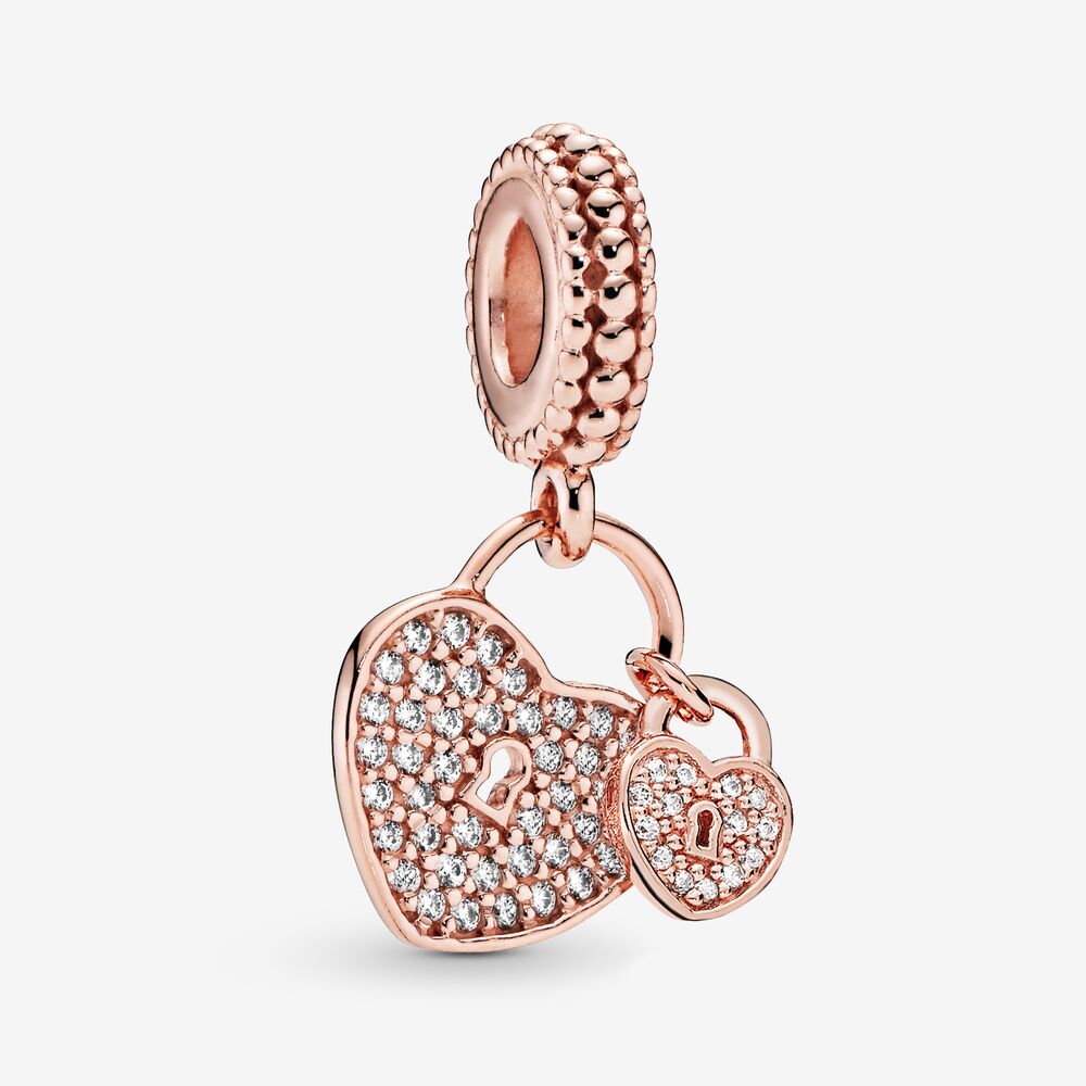 Genuine 925 Sterling Silver Bead Oro Rosa Stati Regale Cuori Branello di Fascino Misura Delle Donne Pan Braccialetto e la Collana di Gioielli Fai Da Te