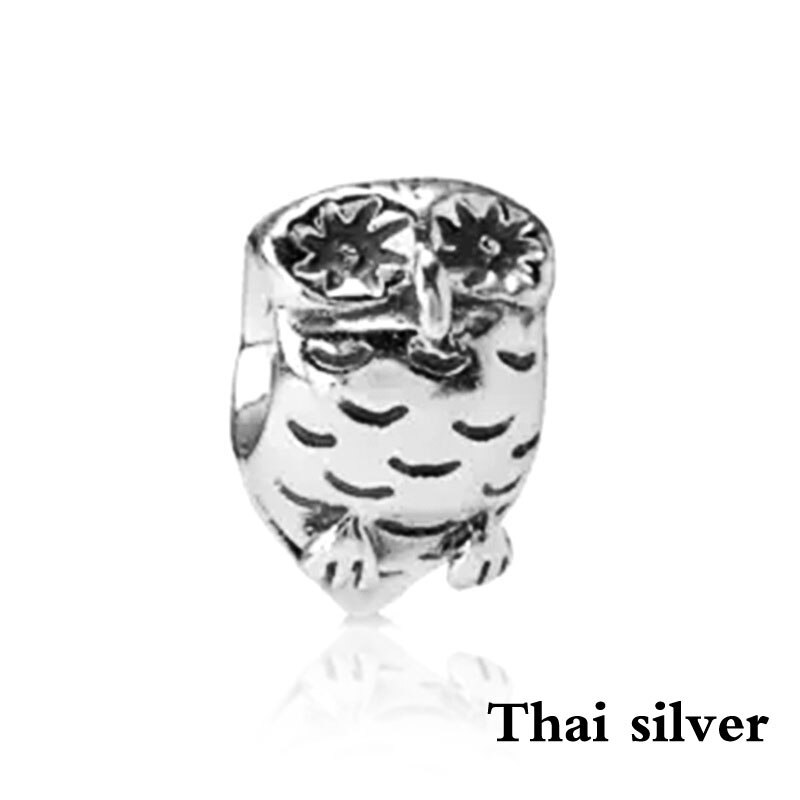 NEUE Thai Silber Retro Weihnachten Baum Schneeflocke Bär Eule Blume Liebe Perlen Clip Charme Original Begrenzte Edition Schmuck: PDLLW0460