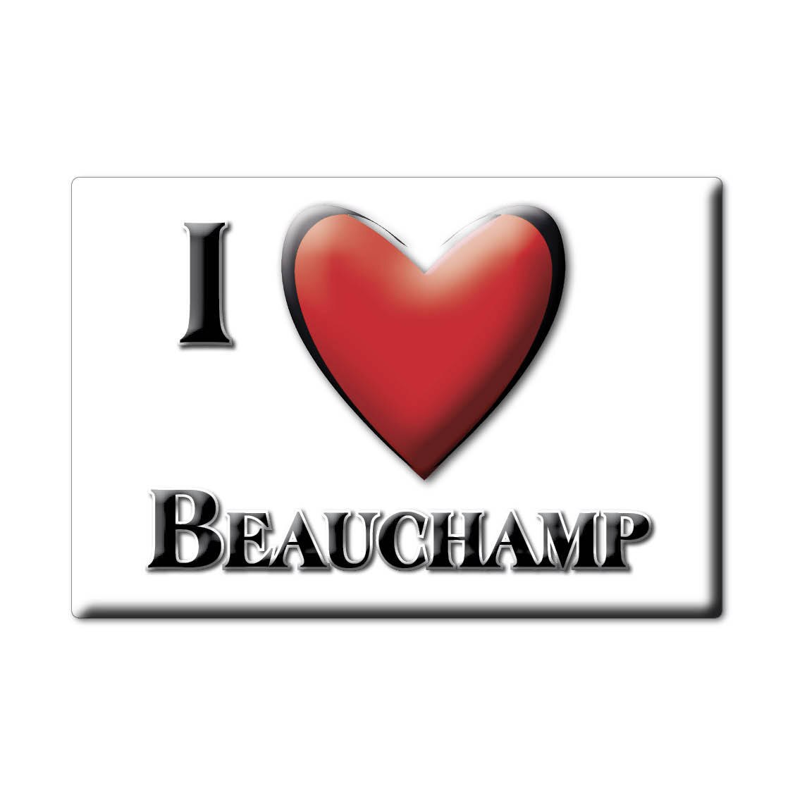 Aimant BEAUCHAMP lodestone PICARDIE (95) France aimant frigo SOUVENIR j'aime