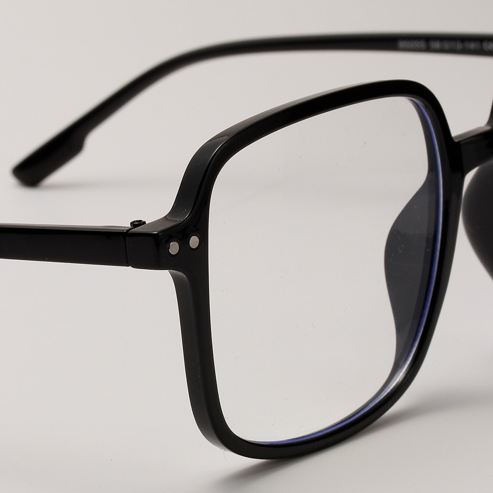 Peekaboo big blue light glasses for computer eye protection eyewear frames men square retro rivets transparent green