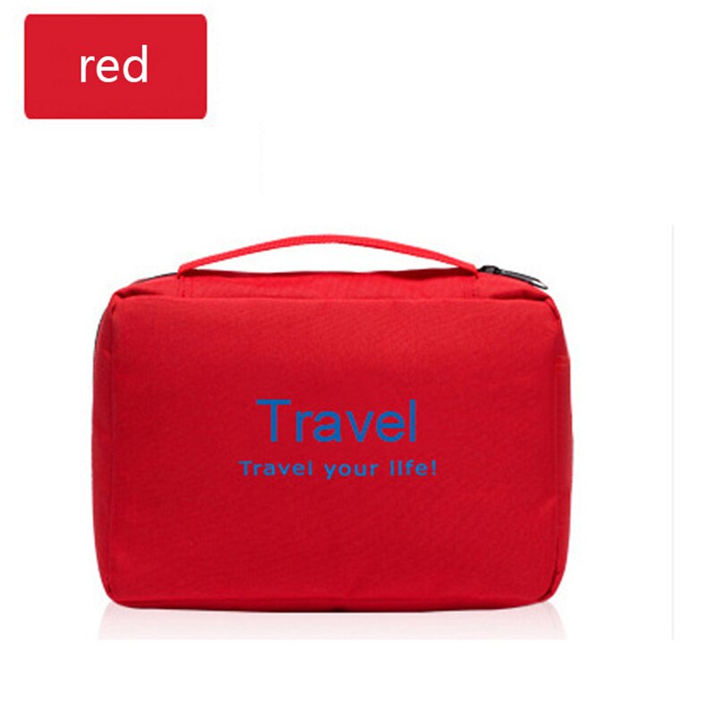 Sac de voyage multifonctionnel de imperméable à l'eau Portable articles de toilette hommes et femmes cosmétiques sac de rangement sac de toilette suspendu: red