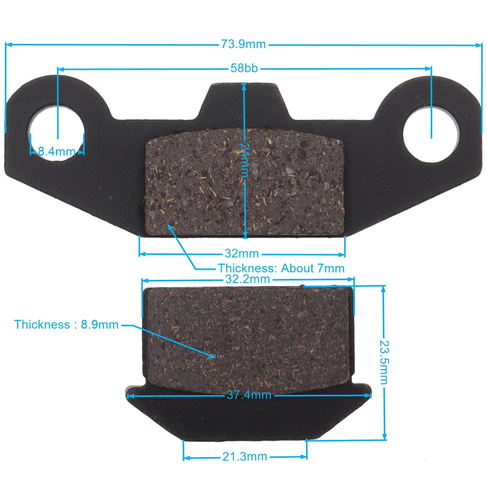 XUXRHMEAN Bremsbeläge Für C-itycoco Elektroroller - Stahlscheibenbremsbeläge 68x36x7mm