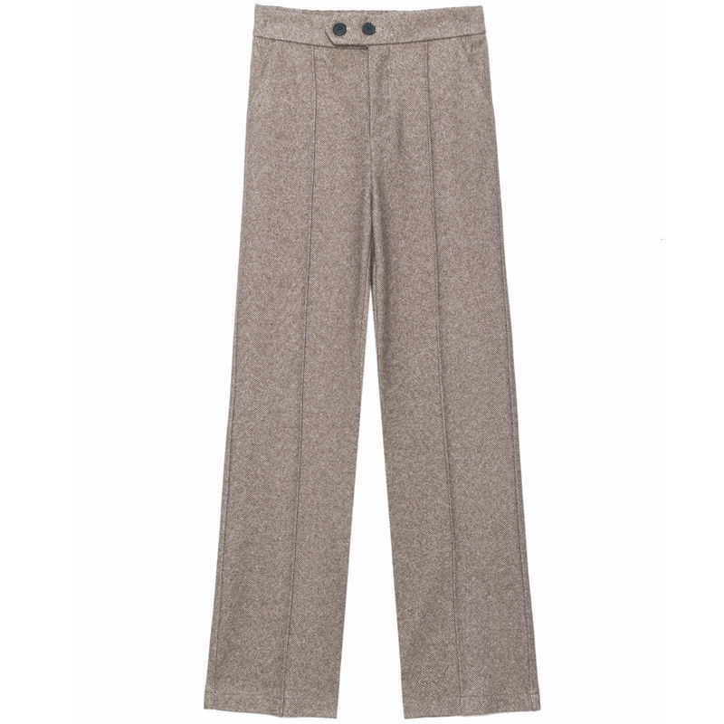 Große Größe Dicke Wollmischung Gerade Hosen Koreanischen Stil Wolle Breite Bein Hosen Frauen Winter lässig Neue Hohe Taille verlieren Hosen